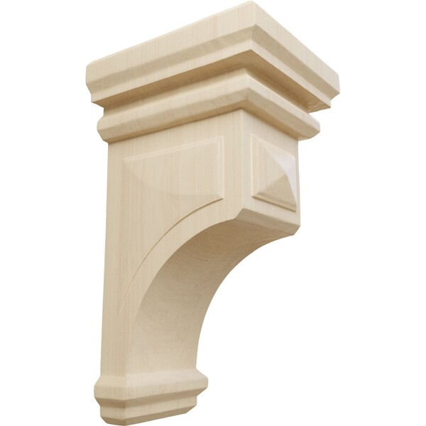 Ekena Millwork 6"W x 6 3/4"D x 12"H Large Woodruff Wood Corbel, Rubberwood CORW06X06X12WFRW - main